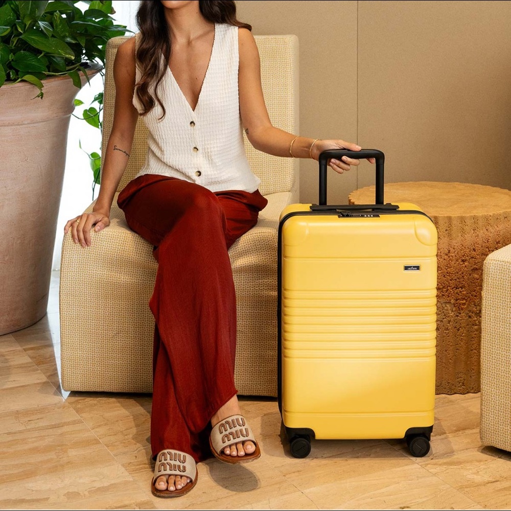Arlo Skye Yellow Hardshell Carry-On Luggage - Fair Condition